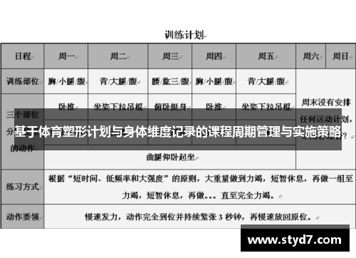 基于体育塑形计划与身体维度记录的课程周期管理与实施策略